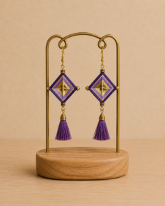 Boucles d'oreilles Œil de Dieu-Pompon