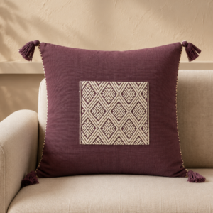 Housse de coussin tissée