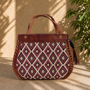 Sac en cuir tissé - Prune
