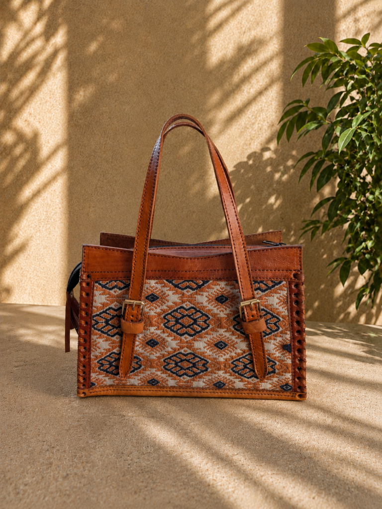 Sac en cuir tissé - Marron
